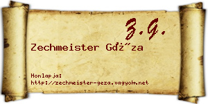 Zechmeister Géza névjegykártya